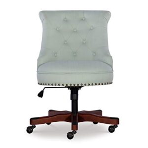 Linon Sinclair Wood Upholstered Office Chair in Mint Green