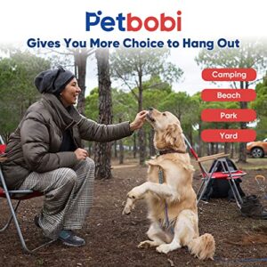 Petbobi Dog Tie Out Cable and Stake - 30FT Heavy Duty Cable with Spring - No Tangle, 16-inch Ground Stake - Ideal for Yard, Camping, and Beach - Suitable for Medium to Large Dogs Up to 120 lbs