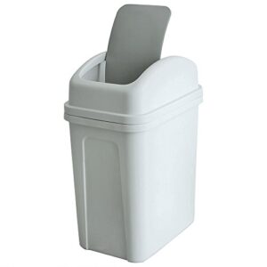teyyvn 7 liter / 1.8 gallon plastic trash can, small garbage can with swing lid (slightly grey)
