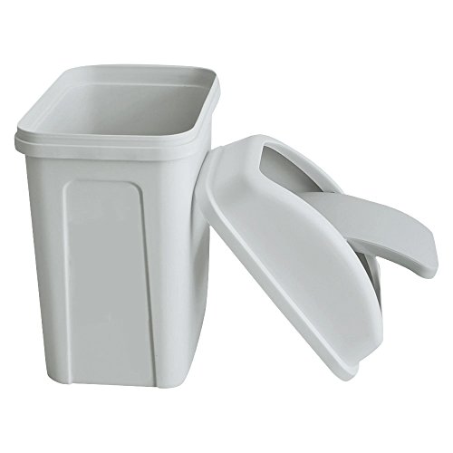 Teyyvn 7 Liter / 1.8 Gallon Plastic Trash Can, Small Garbage Can with Swing Lid (Slightly Grey)