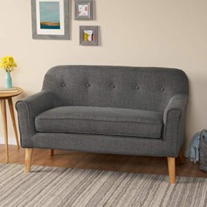 Christopher Knight Home Mariah Mid-Century Modern Loveseat, Grey