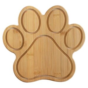 totally bamboo paw shaped bamboo serving and cutting board, 11" x 10", natural