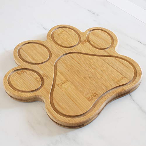 Totally Bamboo Paw Shaped Bamboo Serving And Cutting Board, 11" x 10", Natural