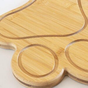 Totally Bamboo Paw Shaped Bamboo Serving And Cutting Board, 11" x 10", Natural