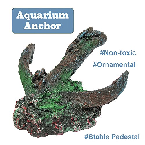 SLOCME Aquarium Ornaments Resin Anchor Decorations - Fish Tank Supplies Accessories, Eco-Friendly Non-Toxic Aquarium Decor