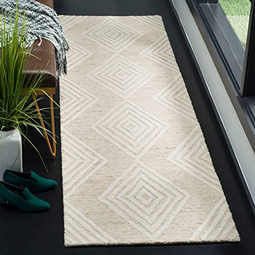 SAFAVIEH Blossom Collection 8' x 10' Silver / Ivory BLM111G Handmade Premium Wool Area Rug