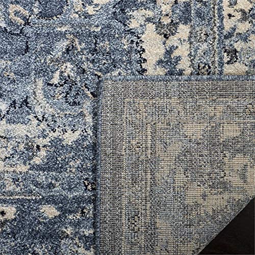 SAFAVIEH Charleston Collection Area Rug - 8' x 10', Navy & Creme, Oriental Distressed Design, Non-Shedding & Easy Care, Ideal for High Traffic Areas in Living Room, Bedroom (CHL411N)