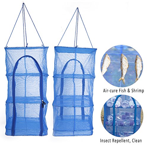 4 Layers Fish Mesh Hanging Drying Net, Foldable Food Dehydrator Drying Rack Vegetable Fish Dishes Mesh Natural Dry Food Receive Storage Carrying Bag Meat Drying Rack With Mesh meat drying rack dry fi