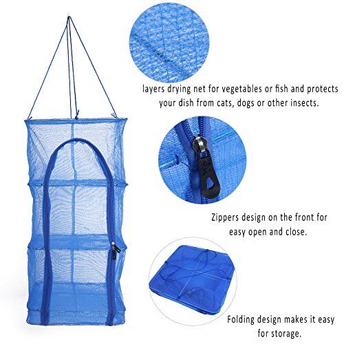 4 Layers Fish Mesh Hanging Drying Net, Foldable Food Dehydrator Drying Rack Vegetable Fish Dishes Mesh Natural Dry Food Receive Storage Carrying Bag Meat Drying Rack With Mesh meat drying rack dry fi