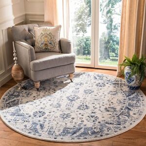 SAFAVIEH Charleston Collection Accent Rug - 4' x 6', Navy & Light Grey, Oriental Distressed Design, Non-Shedding & Easy Care, Ideal for High Traffic Areas in Entryway, Living Room, Bedroom (CHL413N)