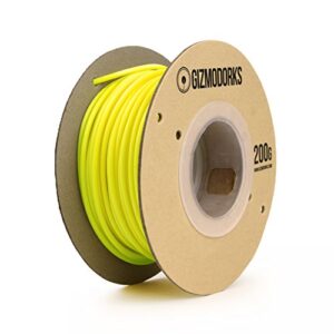 gizmo dorks pla filament 1.75mm 200g for 3d printing, black light reactive fluorescent yellow