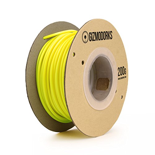 Gizmo Dorks PLA Filament 1.75mm 200g for 3D Printing, Black Light Reactive Fluorescent Yellow