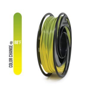 gizmo dorks pla filament 1.75mm 200g for 3d printers, heat color change green to yellow