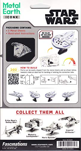 Fascinations Metal Earth Premium Series Lando Calrissian's Millennium Falcon Solo 3D Metal Model Kit