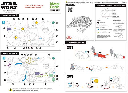 Fascinations Metal Earth Premium Series Lando Calrissian's Millennium Falcon Solo 3D Metal Model Kit