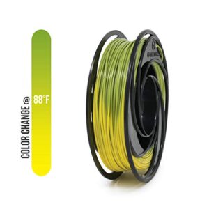 gizmo dorks pla filament 3mm (2.85mm) 200g for 3d printers, heat color change green to yellow