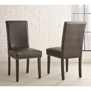 steve silver verano upholstered dining side chair in black (set of 2)