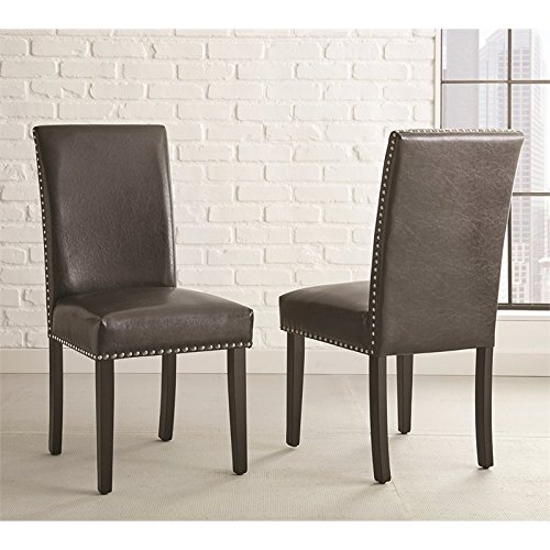 Steve Silver Verano Upholstered Dining Side Chair in Black (Set of 2)