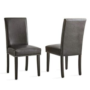 Steve Silver Verano Upholstered Dining Side Chair in Black (Set of 2)