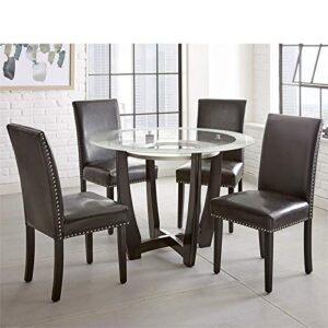 Steve Silver Verano Upholstered Dining Side Chair in Black (Set of 2)