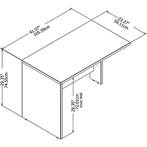 bbf Studio C 42" Desk Return in Storm Gray - Engineered Wood