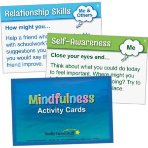 mindfulness activity conversation starter cards for kids- behavior help - exercises to build emotional resilience, confidence, positivity and well-being