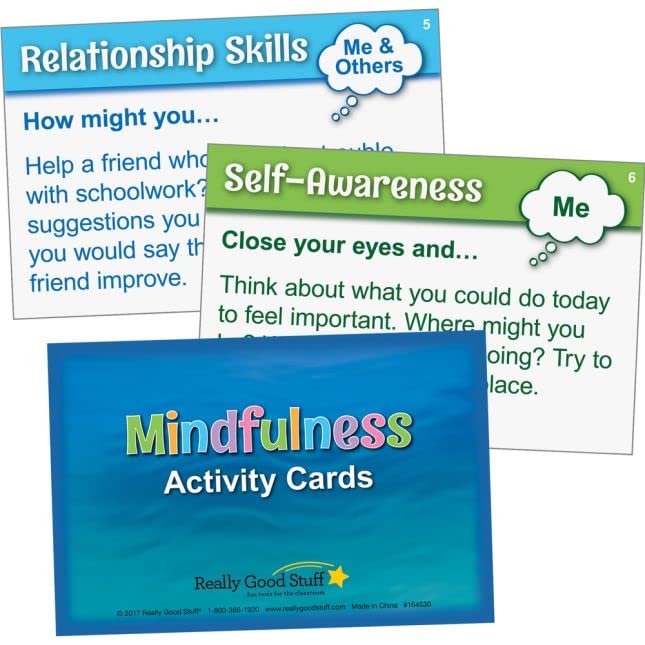 Mindfulness Activity Conversation Starter Cards for Kids- Behavior Help - Exercises to Build Emotional Resilience, Confidence, Positivity and Well-Being