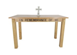 holys 43.3" l x 19" d x 28.3" h wood holy communion table 11462