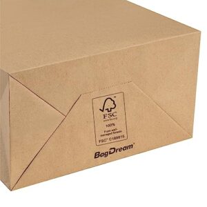 BagDream Brown Kraft Paper Welcome Gift Bags Bulk with Handles 25Pcs 8x4.25x10.5 Inches Shopping Gifts Wedding Bags, Good for Packaging, Retail, Party, Craft, Recycled, Goody and Merchandise Bags