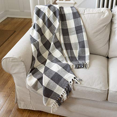 Primitives by Kathy 39798 Farmhouse Style Throw Blanket, 50 x 60-Inches, Buffalo Check