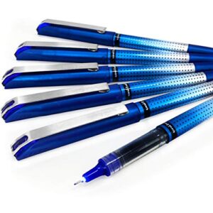 uni-ball ub-185s vision needle rollerball pen – 0.5mm needle point – pack of 6 – blue