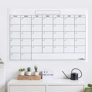 WallDeca Monthly Dry Erase Wall Calendar Planner Whiteboard: Wipe Off Erasable Calendar | Use in Classroom, Office, Home, Kitchen! (24 x 36 Inch)