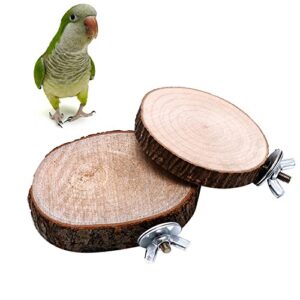 qupida parrot stand wooden platform board toy branch perches for pet bird cage (unpolished)