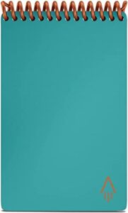 rocketbook smart reusable notebook - dotted grid eco-friendly notebook with 1 pilot frixion pen & 1 microfiber cloth included - neptune teal cover, mini size (3.5" x 5.5") (evr-m-k-cce)