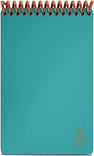 Rocketbook Smart Reusable Notebook - Dotted Grid Eco-Friendly Notebook with 1 Pilot Frixion Pen & 1 Microfiber Cloth Included - Neptune Teal Cover, Mini Size (3.5" x 5.5") (EVR-M-K-CCE)