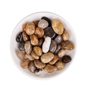 river rock,aquarium pebbles,2.2lb,decorative stones pebbles,natural polished mixed color stones -use in glassware,aquariums for aquariums, landscaping, vase fillers,terrarium plants garden pebbles