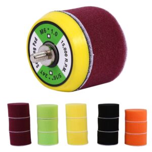 16pcs 2" Car Buffing & Polishing Pad Kit, Sponge Buff Pad Drill Adapter Grip Backing Plate M6 for Car Buffer Polisher Sanding Waxing Cutting