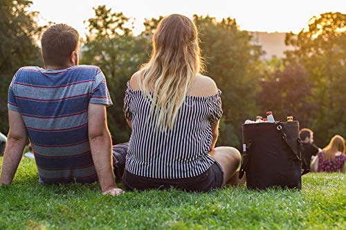 KRYO Insulated Portable Tote Bag Large picnic lunch cooler bag - Mens and Womens oversized travel totes with shoulder strap - Thermal Insulation coolers for cold food, beverages and wine (Black)