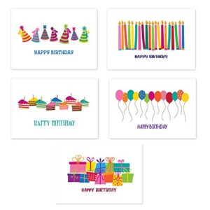 Stonehouse Collection Fun Happy Birthday Cards - Assortment Birthday Postcards for Mom, Teacher, Students, Kids & Loved Ones For Their Special Day - Set of 50 Cute Post Cards, 5 Birthday Designs