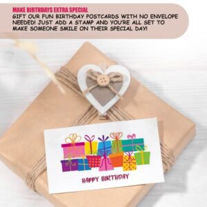 Stonehouse Collection Fun Happy Birthday Cards - Assortment Birthday Postcards for Mom, Teacher, Students, Kids & Loved Ones For Their Special Day - Set of 50 Cute Post Cards, 5 Birthday Designs