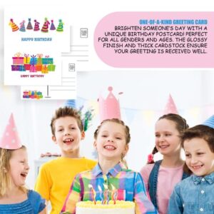 Stonehouse Collection Fun Happy Birthday Cards - Assortment Birthday Postcards for Mom, Teacher, Students, Kids & Loved Ones For Their Special Day - Set of 50 Cute Post Cards, 5 Birthday Designs