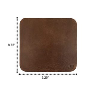 Hide & Drink, Thick Leather Durable Mouse Pad, Executive Work Desk & Office Essentials Handmade (Bourbon Brown)