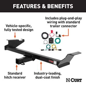 CURT 99301 Class 3 Trailer Hitch, 2-Inch Receiver, 4-Pin Wiring Harness, Select Chrysler Town & Country, Dodge Grand Caravan