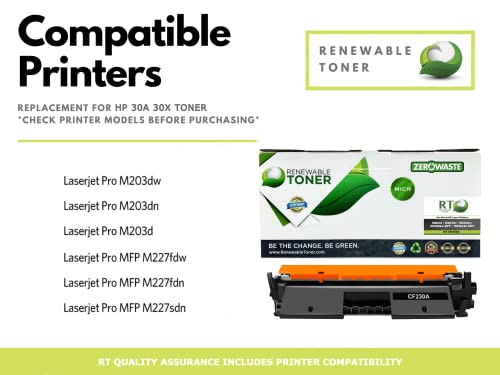 Renewable Toner Compatible MICR Toner Cartridge Replacement for HP 30A CF230A for Laserjet M203 M227