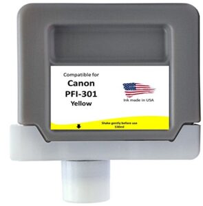 compatible canon pfi-301y cartridge- yellow