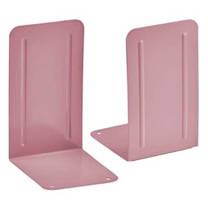 acrimet premium metal bookends (heavy duty) (pink color) (1 pair)