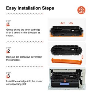 v4ink 4PK Remanufactured Toner Cartridge Replacement for HP 410A 410X CF410A CF410X CF411X CF412X CF413X Toner Ink Set for HP Color Pro MFP M477fnw M477fdw M477fdn M452dn M452dw M452nw M377dw Printer