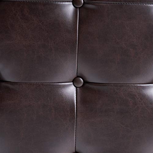 Christopher Knight Home Bellmont Button Tufted Leather Headboard, Queen / Full, Brown