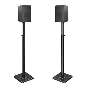 mounting dream speaker stands height adjustable for satellite & small bookshelf speakers, set of 2 floor stand mount for bose polk jbl sony yamaha and others - 11lbs capacity md5402