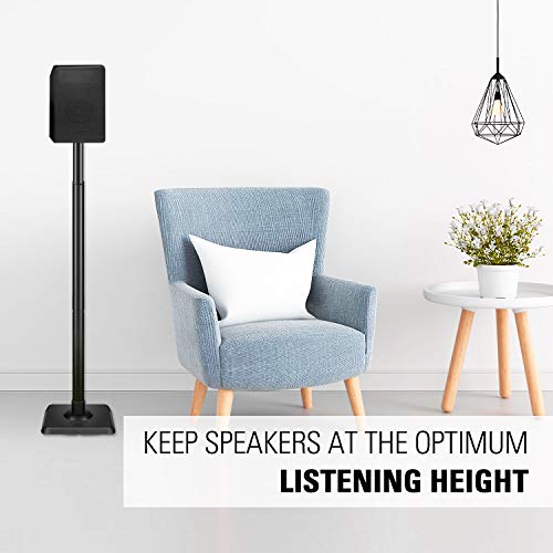 Mounting Dream Speaker Stands Height Adjustable for Satellite & Small Bookshelf Speakers, Set of 2 Floor Stand Mount for Bose Polk JBL Sony Yamaha and Others - 11LBS Capacity MD5402